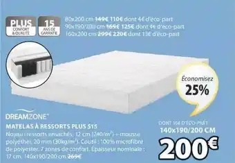 JYSK Matelas à Ressorts Plus S15 Dreamzone offre