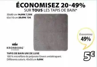 Tapis De Bain Uni De Luxe Kronborg