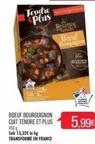 Match Boeuf bourguignon cuit tendre et plus offre
