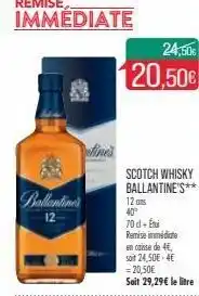 Match Scotch whisky ballantine's** offre