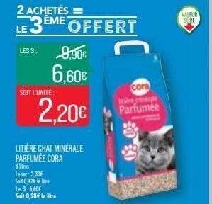 Match Litiere chat minerale parfumee cora offre