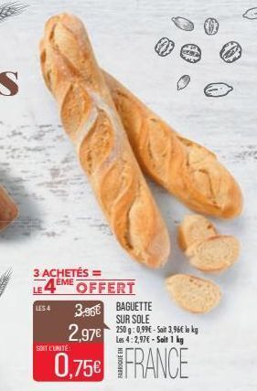 Match Baguette sur sole offre