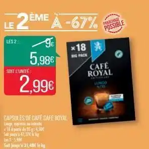 Match Capsules de café cafe royal offre