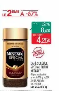Match Cafe soluble special filtre nescafe offre