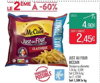 Match Just Au Four Mc Cain offre