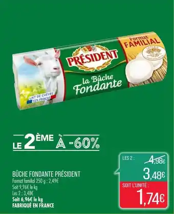 Match Bûche Fondante Président offre