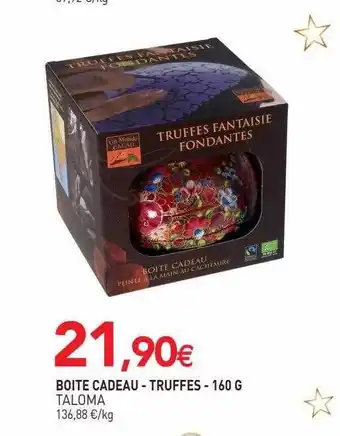 naturéO Boîte cadeau - truffes taloma - 160 g offre