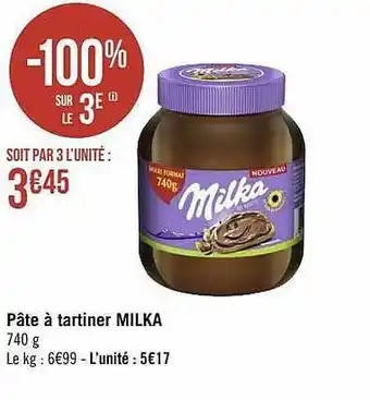 Géant Casino Pâte à tartiner milka offre
