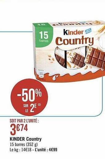 Géant Casino Kinder country offre
