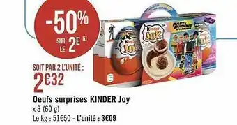 Géant Casino Œufs surprises kinder joy offre