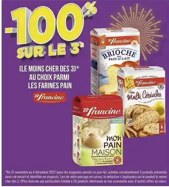 Géant Casino Les farines pain francine offre