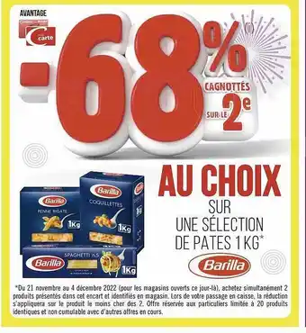 Géant Casino Pâtes 1 kg barilla offre