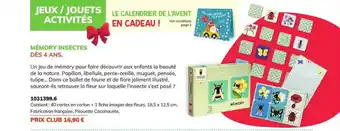 Mémory insectes, le calendrier de l'avent en cadeau !