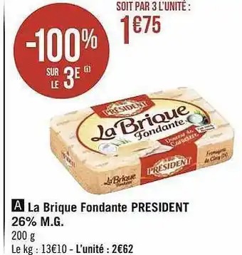 Géant Casino La brique fondante président 26% m.g. offre
