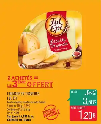 Match Fromage En Tranches Fol Epi offre