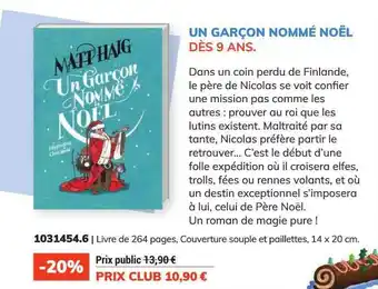 France Loisirs Vacances Un garçon nommé noël offre