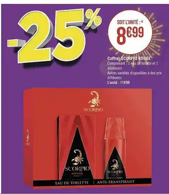 Géant Casino Coffret scorpio rouge offre