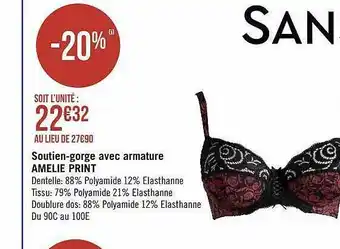 Géant Casino Soutien-gorge avec armature amelie print offre
