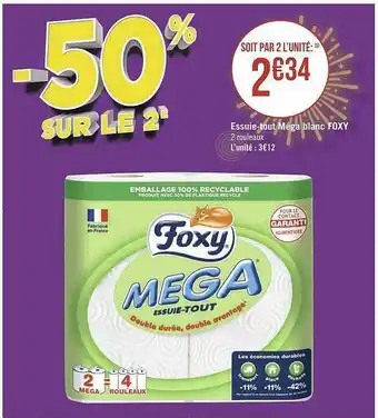 Géant Casino Essuie-tout méga blanc foxy offre