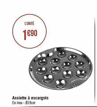 Géant Casino Assiette à escargots offre