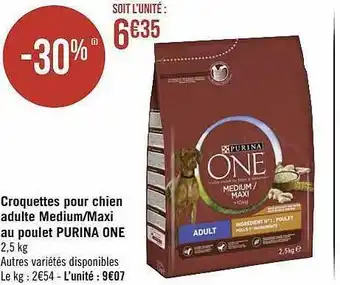 Géant Casino Croquettes pour chien adulte medium-maxi au poulet purina one offre