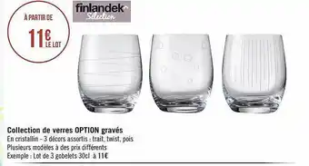Géant Casino Collection de verres option gravés finlandek sélection offre