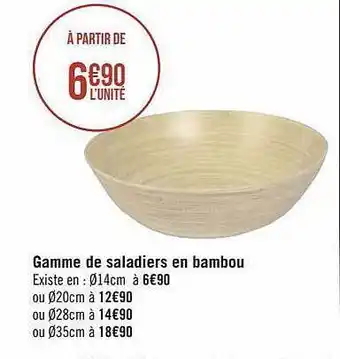 Géant Casino Gamme de saladiers en bambou offre