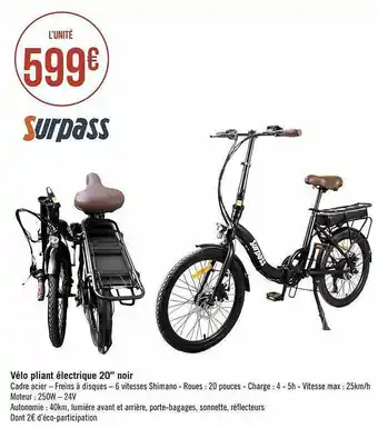 Géant Casino Vélo pliant électrique 20 offre