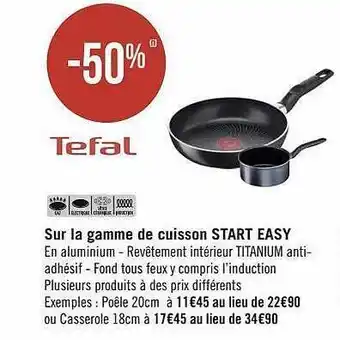 Géant Casino La gamme de cuisson start easy tefal offre