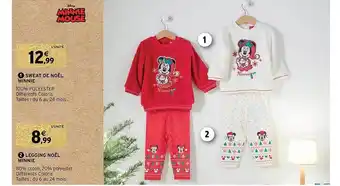 Intermarché Sweat de noël minnie, legging noël minnie offre