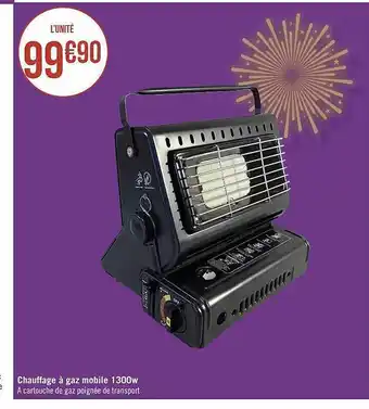 Géant Casino Chauffage à gaz mobile 1300w offre
