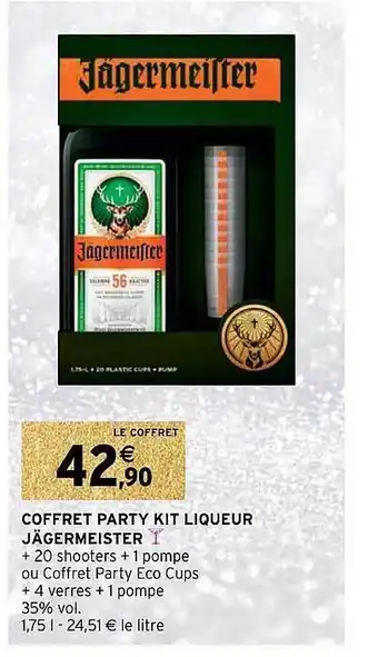 Intermarché Coffret party kit liqueur jägermeister offre