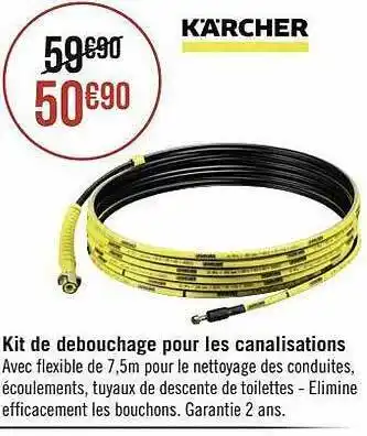 Géant Casino Kit de débouchage pour les canalisations kärcher offre