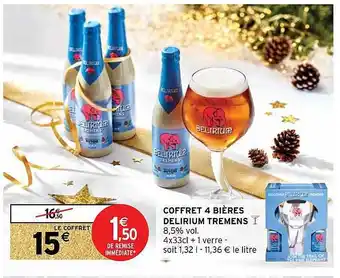 Intermarché Coffret 4 bières delirium tremens offre