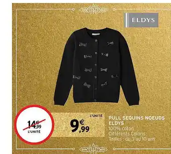 Intermarché Pull sequins nœuds eldys offre