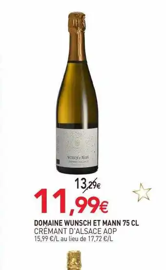 naturéO Domaine wunsch et mann 75cl crémant d'alsace aop offre