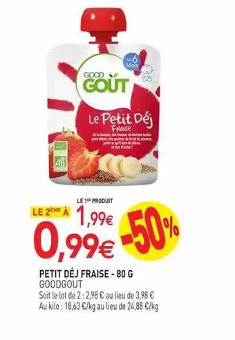 naturéO Petit déj fraise goodgoût - 80 g offre