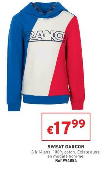 Trafic Sweat garçon offre