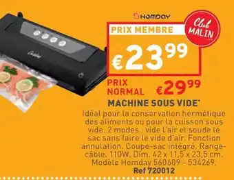 Machine sous vide