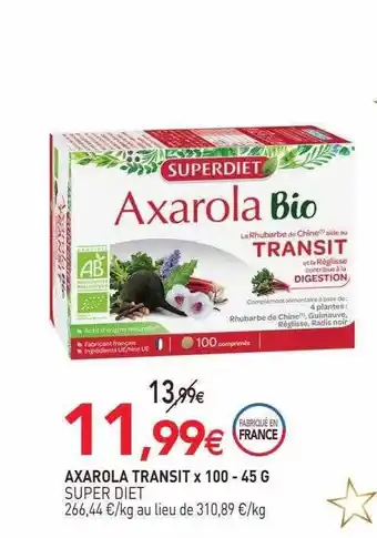 naturéO Axarola transit x 100 super diet - 45 g offre