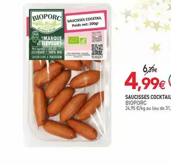naturéO Saucisses cocktail bio porc offre