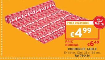 Trafic Chemin de table offre