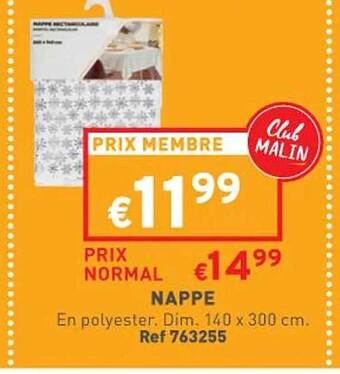 Trafic Nappe offre