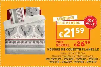 Trafic Housse de couette flanelle offre