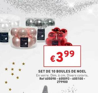 Trafic Set de 10 boules de noël offre