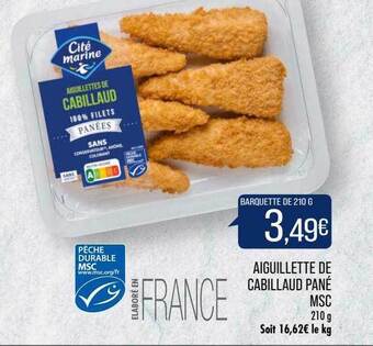 Match Aiguillette de cabillaud pané msc offre