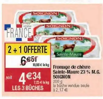 Migros Fromage de chèvre sainte-maure 23% m.g. soignon offre
