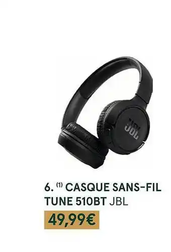 Monoprix Casque sans-fil tune 510bt jbl offre