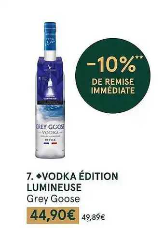 Monoprix Vodka édition lumineuse grey goose offre