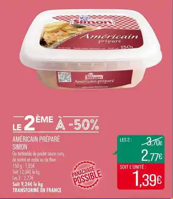 Match Américain Préparé Simon offre